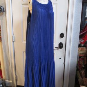 new HALOGEN women's Royal blue pleated MAXI Formal Dress Sz 3X